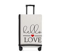 Valentines Day Hello Love Travel Luggage Cover, Sweet Heart Anti-Scratch Elastic Luggage Covers for Suitcase Protector, Washable Baggage Covers Fit 22-25 Inch Carry on Luggage