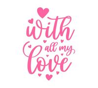 Valentine's Day is Filled with All My Love Lettering Stickers 50.4x70.8cm Do not Damage The Wall Surface Pink
