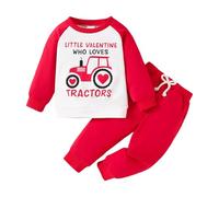 Valentine's Day Kids Outfit Set Long Sleeve Letter Print Pullover and Pants Coordinated Ensemble for Toddlers Baby Boy Valentine's Girls Shorts Valentine Boys Valentines Dresses for Women