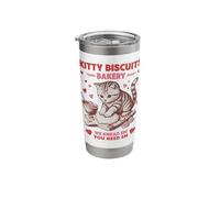 Valentines Day Kitty Biscuits Bakery Cat Lover Funny Baking Stainless Steel Insulated Tumbler
