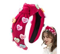 Valentine's Day Knotted Headband - Fashionable Knotted Headband Face Wash Headband - Makeup Headwear, Seasonal Headband Decors, Hair Wraps for Spa, Country Concert, Dating