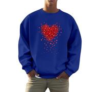 Valentine's Day Letter Print Crewneck Sweatshirt Casual Pullover Top for Men and Women Mens Cotton T Shirts Patterned St Patricks Shirt Neon Party Outfit