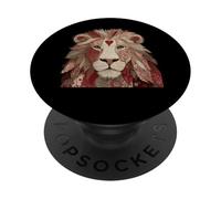Valentines Day Lion With Red Heart Mane PopSockets Adhesive PopGrip