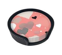 Valentine'S Day Love 6-Piece Coaster Set, Round Coaster Set Suitable For Various Mugs,* For Home Decoration Desktop Protectors.