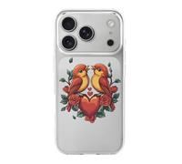 Valentine's Day Love Birds Phone Case Shockproof Protective Case Phone Shell Cover Compatible with iPhone 17/Air/Pro/Pro Max