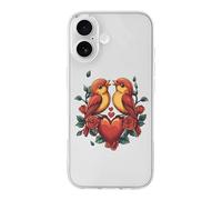 Valentine's Day Love Birds Phone Case Shockproof Protective Case Phone Shell Cover Compatible with iPhone 17/Air/Pro/Pro Max