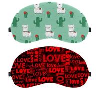 Valentine's Day Love Doodle Pattern Red 2-Pack Light-Blocking Soft Breathable Sleep Mask Eye Masks Sleeping Mask