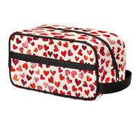 Valentine's Day Love Dots Travel Toiletry Bag for Men ,Vintage Love Heart Hanging Dopp Kit - Waterproof Shaving Bag Bathroom Bags Wash Bag for Toiletries Accessories