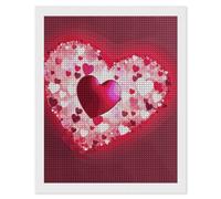 Valentine's Day Love Heart Diamond Painting Kits for Adults Beginners 16x20 Full Drill Diamond Art with DIY Tools Square 5D Diamonds Dots Crafts Gem Art Paint by Diamonds for Home Wall Decor Relaxin