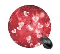 Valentine's Day Love Heart Gaming Mouse Pad Funny Mousepad with Non-Slip Rubber Base Cute Mouse Pads for Desk for Women Small Portable Mouse Mat for Laptop Mini Computer Mousepads 7.8x7.8 Inches