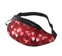Valentine's Day Love Heart Outdoor Sports Waist Bag & Casual Chest Pack, Adjustable Unisex Fanny Pack for Hiking/Running/Cycling