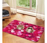 Valentine'S Day Love Heart Pet Feeding Mat Bowl Mat Dog Mat Suitable For Dogs Cats Specific Pads Feeder