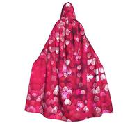Valentine'S Day Love Heart Print Halloween Hooded Capes Cosplay Carnival | Unisex Cloak Party Witch Wizard Christmas Themed Event Vampire Costumes 190cm