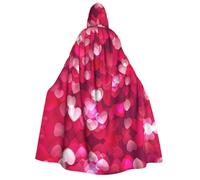 Valentine'S Day Love Heart Print Halloween Hooded Capes Cosplay Carnivals | 190cm Witch Costume Christmas Party Themed Gathering Masquerade Balls