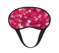 Valentine's Day Love Heart Print Unisex Washable Eye Mask Sleeping Light-Blocking Cover for Home Hotel Camping