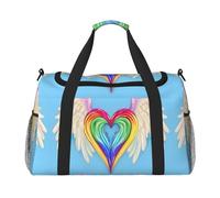 Valentine's Day Love Heart print Weekender Overnight Carry On Bag Gym Luggage Bag Duffel Bag for Travel Women, Black, One Size
