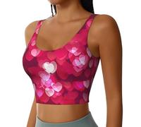 Valentine's Day Love Heart Print Workout Tank Tops for Women Racerback Sport Running Yoga Basic Sleeveless Shirts Black