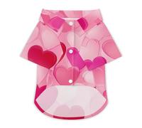 Valentine's Day Love Hearts Dog Shirt for Dogs & Cats Breathable Short Sleeve Pet T-Shirt Lightweight Dog Summer Tops 2XL
