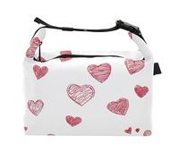 Valentines Day Love Hearts Women Lunch Bags Insulated Boys Lunch Tote Bag for Kitchen University, one size