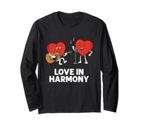 Valentines Day Love in Harmony Musician Singer Couple Design Long Sleeve T-Shirt