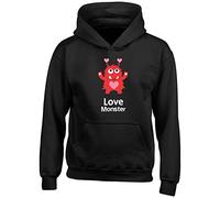 Valentines Day Love Monster Childrens Kids Hooded Top Hoodie Gift Black