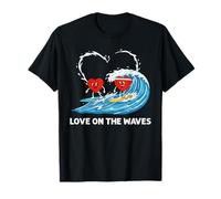 Valentines Day Love On The Waves Surfing Surfer Couple T-Shirt