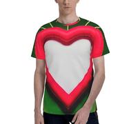 Valentine's Day Love Print Men Short Sleeve Crew Neck T-Shirt Stylish Casual Summer Various Occasions Wear Black