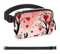Valentine's Day Love Tree-292 Crossbody Fanny Pack for Men&Women,Belt Bag for Travel Casual Walking Running Hiking Cycling, Multicolor, 1.5x9.0x5.9in/4x23x15cm