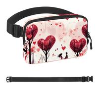 Valentine's Day Love Tree-308 Belt Bag for Men and Women Fanny Pack,Belt Bag with Adjustable Strap,Fashion Crossbody Everywhere Belt Bag for Travel Outdoors Running Hiking, Multicolor,