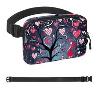 Valentine's Day Love Tree-309 Unisex Style Fanny Pack: Fashion Waist Packs, Crossbody Bags Sport Slim Fashionable for Jogging Hiking Hiker Woman Man, Multicolor, 1.5x9.0x5.9in/4x23x15cm