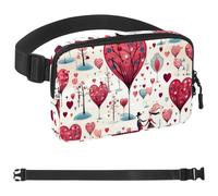 Valentine's Day Love Tree-327 Unisex Style Fanny Pack: Fashion Waist Packs, Crossbody Bags Sport Slim Fashionable for Jogging Hiking Hiker Woman Man, Multicolor, 1.5x9.0x5.9in/4x23x15cm