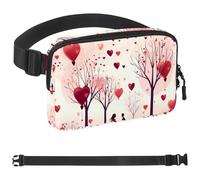 Valentine's Day Love Tree-418 Crossbody Fanny Pack for Men&Women,Belt Bag for Travel Casual Walking Running Hiking Cycling, Multicolor, 1.5x9.0x5.9in/4x23x15cm