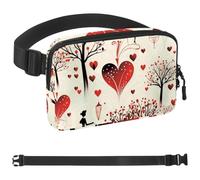 Valentine's Day Love Tree-441 Unisex Style Fanny Pack: Fashion Waist Packs, Crossbody Bags Sport Slim Fashionable for Jogging Hiking Hiker Woman Man, Multicolor, 1.5x9.0x5.9in/4x23x15cm