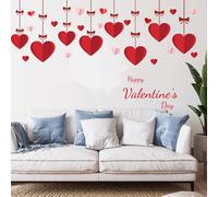 Valentine's Day Love Wall Decals Hanging Large Heart Romance Wall Stickers Removable Peel and Stick Art Murals for Window Clings Bedroom Living Room Office Home Playroom Party Decor (Love)