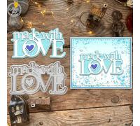Valentine's Day Made with Love Metal Die Cuts,Spring Sunflower Frame Leaf Cutting Dies Cut Stencils for DIY Scrapbooking Album Decorative Embossing Paper Dies for Card Making