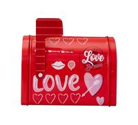 Valentine's Day Mailbox for Children - 9.5 x 13.5 x 8 cm Tinplate | Valentine's Day Mailbox Box, Classroom Exchange Gift Box | Party Favour Card Holder for Valentine's Day, School Activities