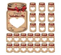 Valentines Day Mason Jar Greeting Cards, Easter Greeting Cards, 24pcs Mason Jar Candy Cards, Easter Exchange Greeting Card, For Boys And Girls Class Classroom
