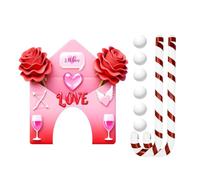 Valentine's Day Mini Golf Set for Couples, Foldable “Secret Garden” Putting Game with Romantic Rose & Rainbow Arch Design - Fun Indoor Date Night Gifts for Her/Him, Anniversary (Pink)