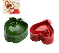 Valentine's Day Mini Pie Molds, Hand Dough Presser Mini Pocket Pie Molds,Love Heart Shapes Dough Presser Pocket Pies Mould for Festivals Cooking Holiday Party (Green+red)