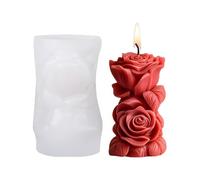 Valentine's Day, Mother's Day, and Birthday Scene 3D Rose Pillar Candle Mold, DIY Flower Bud Soap Aromatherapy Candle Gypsum Ornament