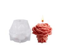 Valentine's Day, Mother's Day, and Birthday Scene 3D Rose Pillar Candle Mold, DIY Flower Bud Soap Aromatherapy Candle Gypsum Ornament