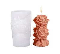 Valentine's Day, Mother's Day, and Birthday Scene 3D Rose Pillar Candle Mold, DIY Flower Bud Soap Aromatherapy Candle Gypsum Ornament