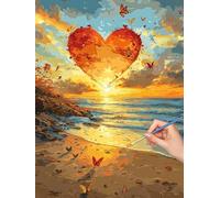 Valentine'S Day Paint by Numbers for Adults, DIY Paint by Numbers Landscape without Frame, Painting by Number for Adults Beginners, Canvas Kits with Brushes, Home Decor, Gifts for Women 30x40cm, -8188