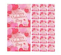 Valentines Day Paper Napkins - Ink Bleed Tablecloth Corrector Solution, Romantic Hand Towel Style, 20 Count Festive Hearts + High Absorption Fiber,