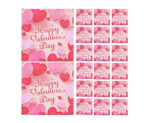 Valentine's Day Paper Napkins - Solution to Correct Ink Bleeding on Tablecloths, Romantic Towel Style, Pack of 20 Festive Hearts + Highly Absorbent Fibres, Heavy Duty Luxury Quality