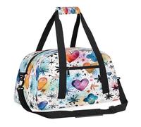 Valentine's Day Patterns Kids Overnighter Duffel Bags for Boys, Carry-On Size Sports Gym Bag with Front Zipper Pocket for School Practice or Overnight Travel Weekender Sleepover Tote Bag