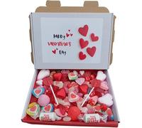 Valentines Day Pick N Mix Sweets Gift Box Hamper Retro Sweet Present - Love Heart Sweets Wedding 400 Gram Valentines Candy Gifts Red, Pink & White Sweets