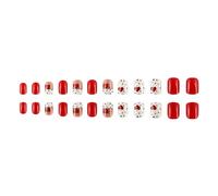 Valentine's Day Press On Nails - 24PCS Short Square Fake Nails with Heart & Polka Dot Designs, Romantic Manicure for Women, DIY Salon-Quality Nails for Parties, Dates, Special