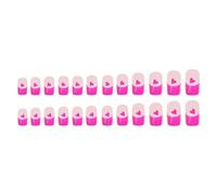 Valentine's Day Press On Nails 48pcs - Sparkling Heart Design Full Coverage False Nails for Women, Long Lasting Glitter Fake Nails for Parties, Weddings, Special