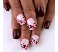 Valentine's Day Press On Nails With Flower Designs False Nails Acrylic Stick On Nails Manicure Enhancing Your Styles